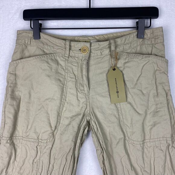 Max Studio Capri Pants Womens Small Khaki Pockets Casual Cropped pants MSR $148 - Picture 3 of 14